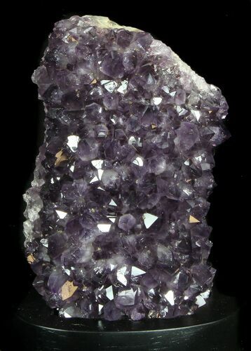Dark Purple Amethyst Cluster On Wood Base #36453